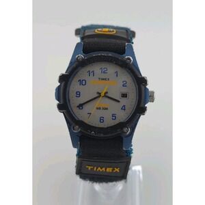 Vintage 1999 Timex Expedition Watch Men Indiglo 39mm Blue Case- New Battery